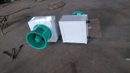 山東德州武城工業(yè)廠房車間防爆型蒸汽熱水電加熱暖風機廠家